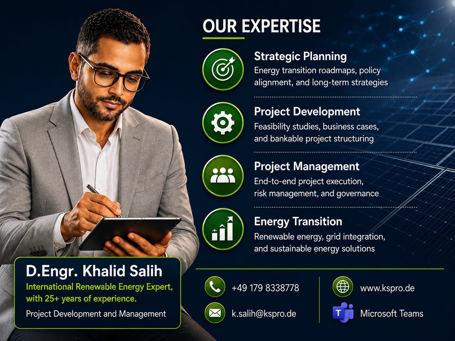 Dr Khalid Salih renewable energy project photo 3